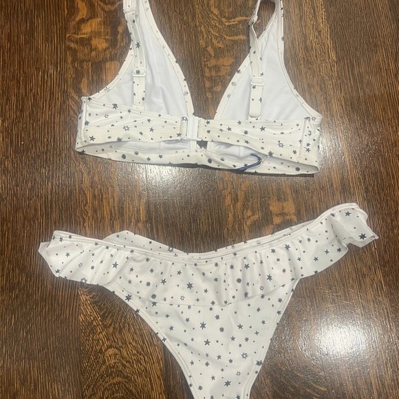 Playful Promises White Bikini Bottom with star pattern size US 8 - Picture 5 of 5